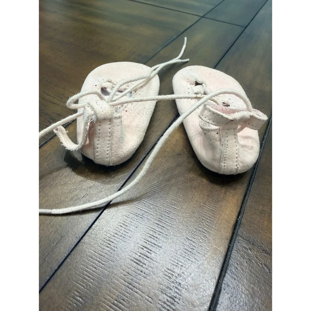 Mayoral Newborn Pink Suede Lace Up Ghillie Ballet Flats Crib Shoes Size 17